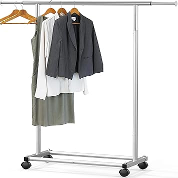 SIMPLE HOUSEWARE Standard Rod Garment Rack, Silver