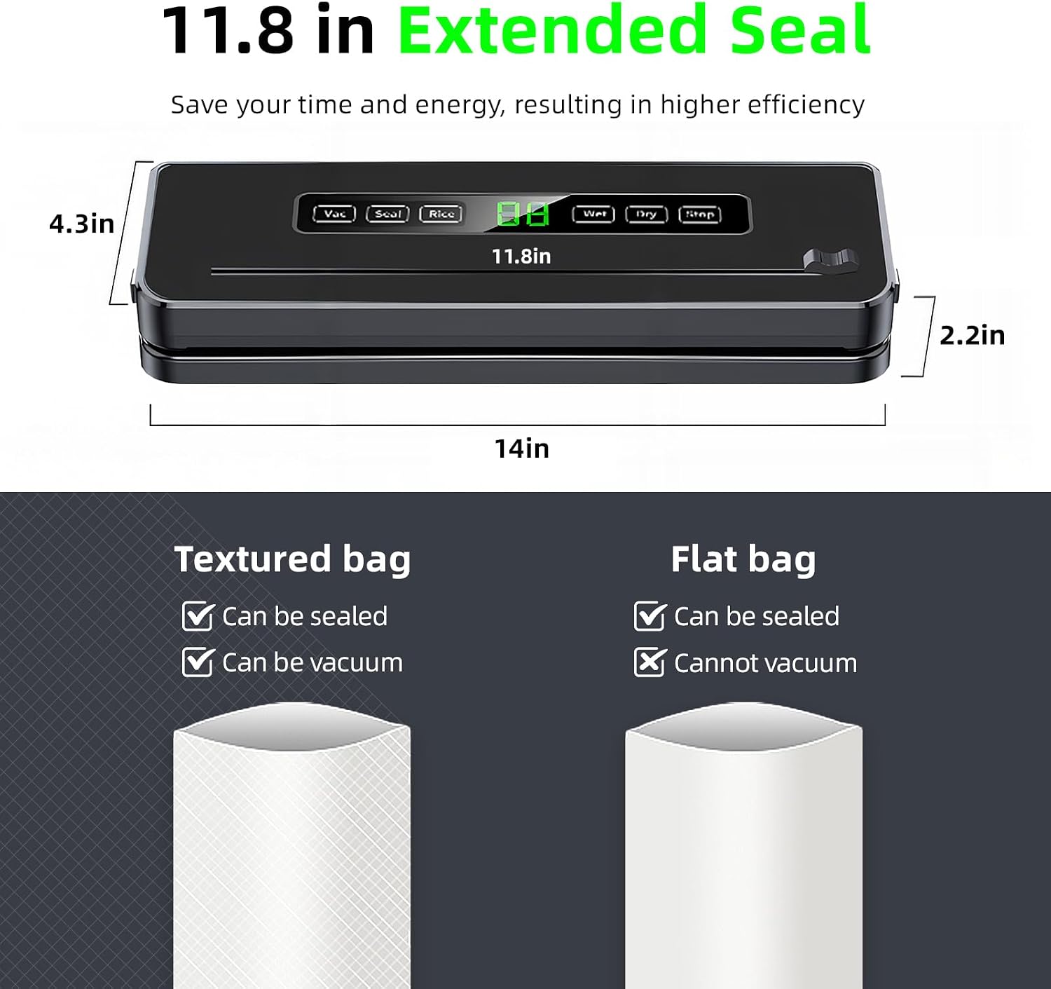 Food Vacuum Sealer Machine, Automatic & Manual with Cutter, Dry & Moist Food Modes for Food Storage, Meal Prep, Sous Vide