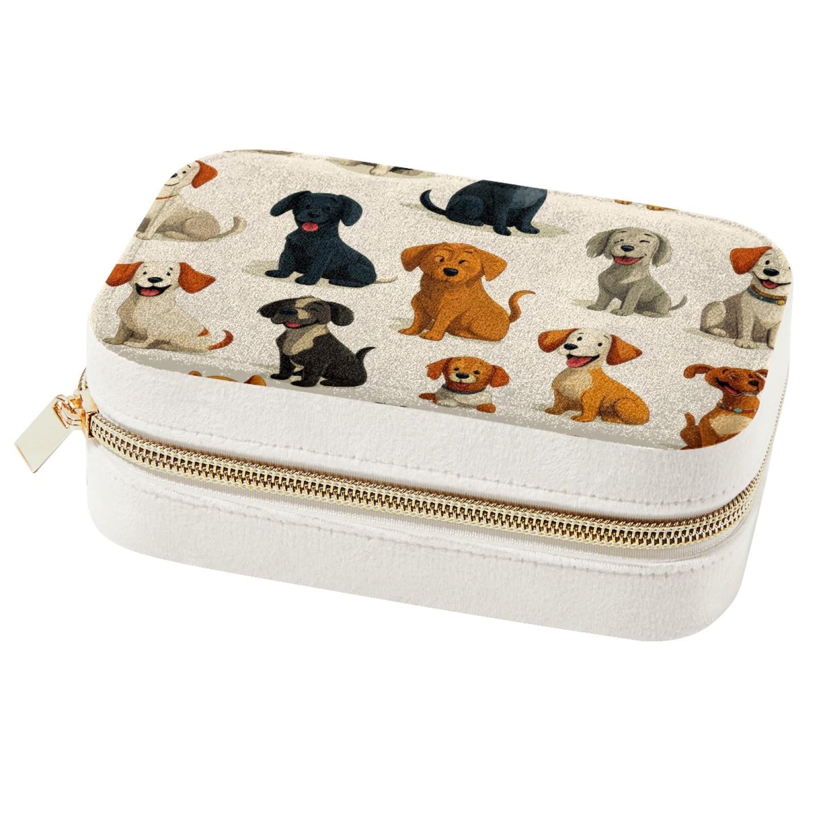 Organisateur de bijoux de voyage chiens pour ranger vos boucles d'oreilles en week-end
