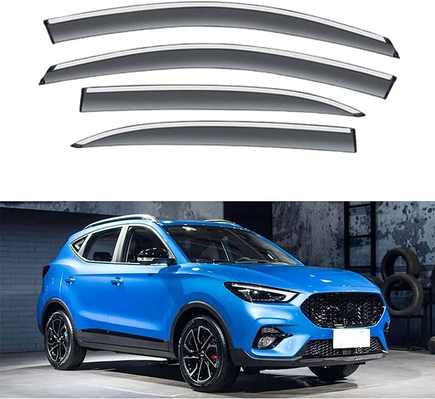 Fengxh Normal 4Pcs Smoke Tint Car Window Deflectors For Mg Zs 2020 2021