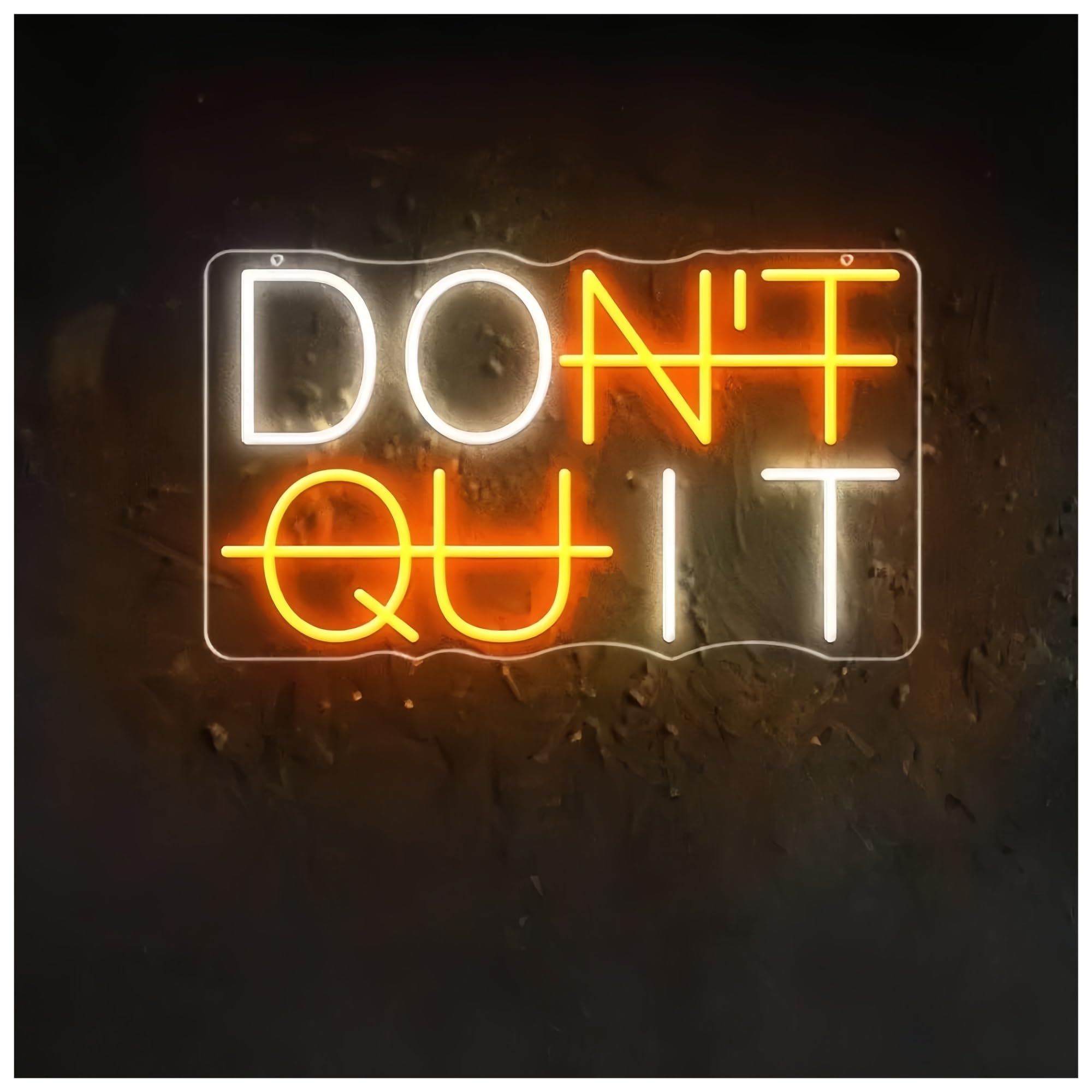 RONGCH Hanging Art Neon Signs Don't Quit Neon Sign USB Dimmable LED Light for Party Man Cave Room Bedroom Gym Wall Decor 40.6cmx25.4cm(C)