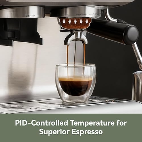 Miniatura 5 de Gevi Máquina de café expreso de doble caldera con molinillo integrado y varita de vapor barista Portafiltro comercial de 2.283 in, 31 ajustes de