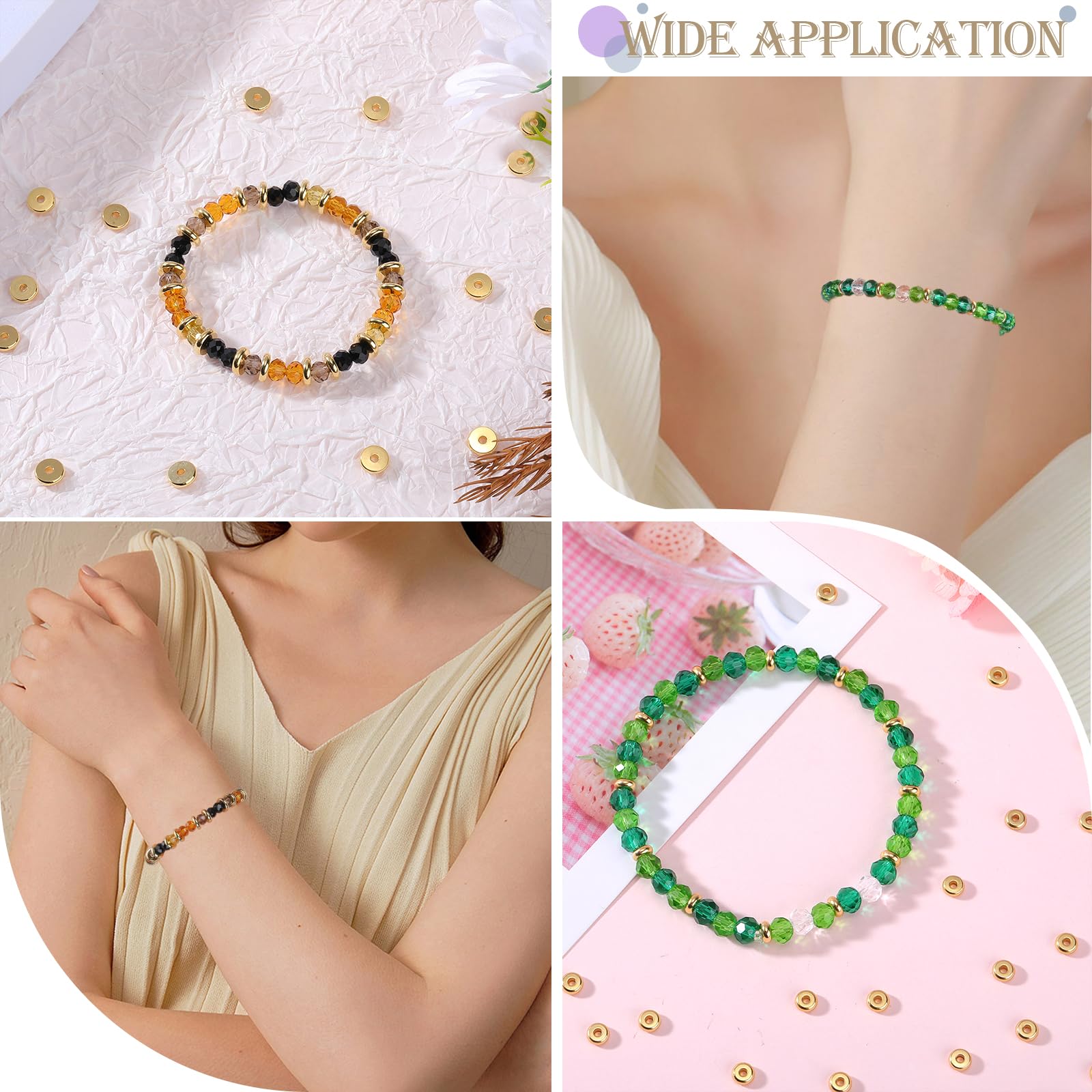 Lot De 100 Perles Rondes Plates En Acier Inoxydable De 8 Mm - Pour Colliers, Bracelets Et Bijoux