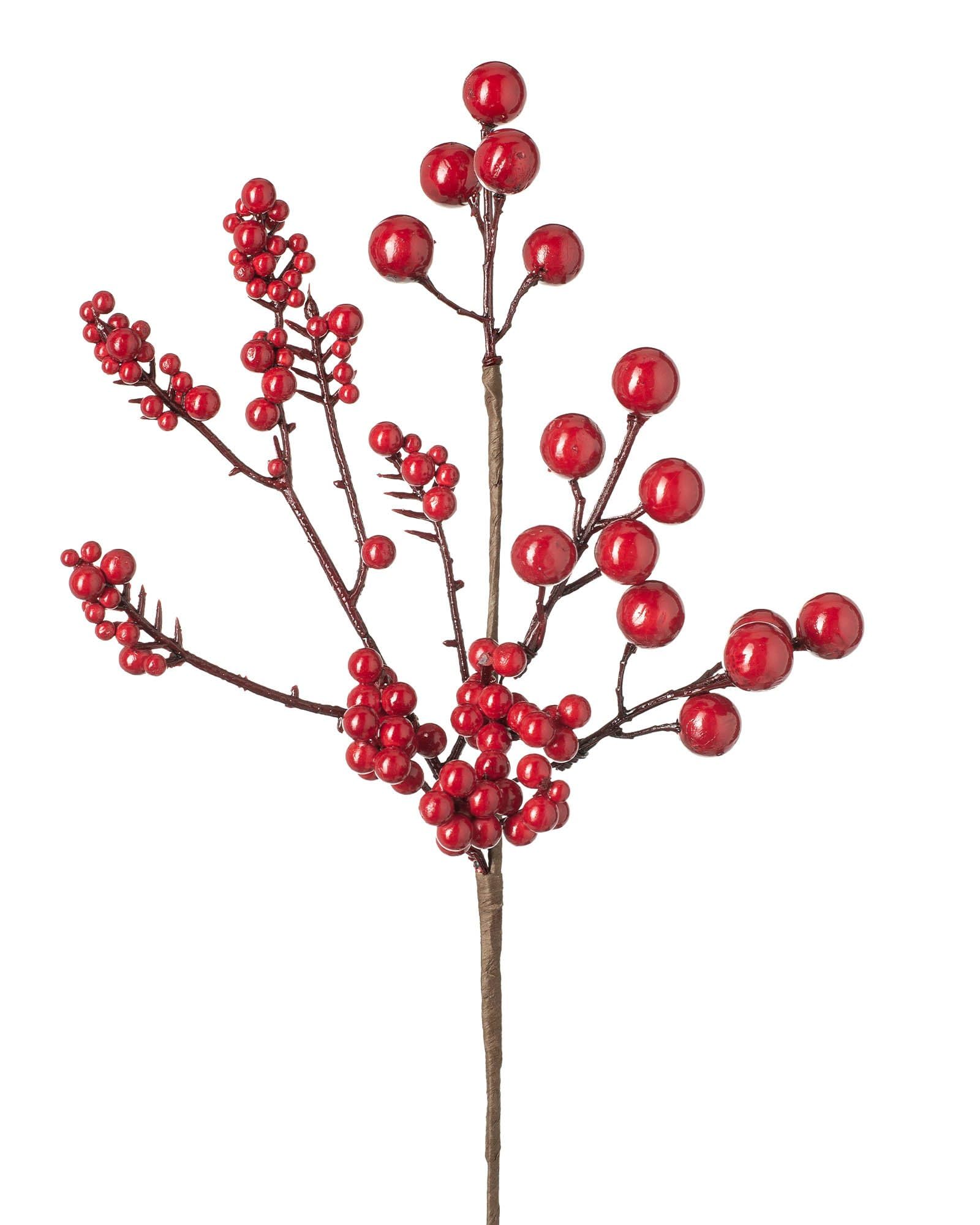 WeRChristmas Artificial Berries Pick Christmas Tree Decoration, Red, 66 cm