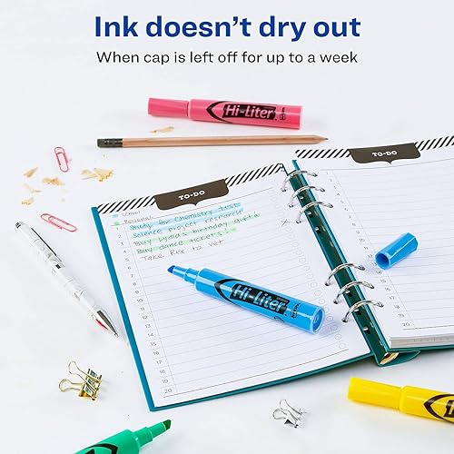 Miniatura 4 de Avery 17752 HI-LITER Resaltador estilo escritorio, punta de cincel, colores surtidos, 4 unidades