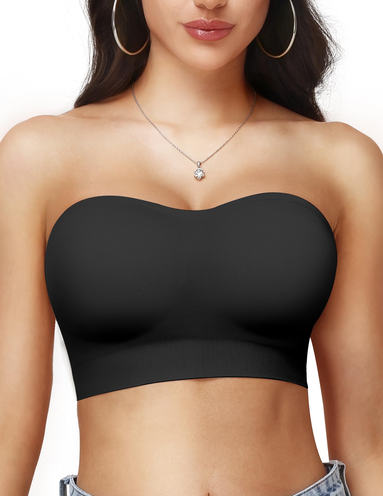 Reggiseno senza spalline senza cuciture push-up per le donne senza fili