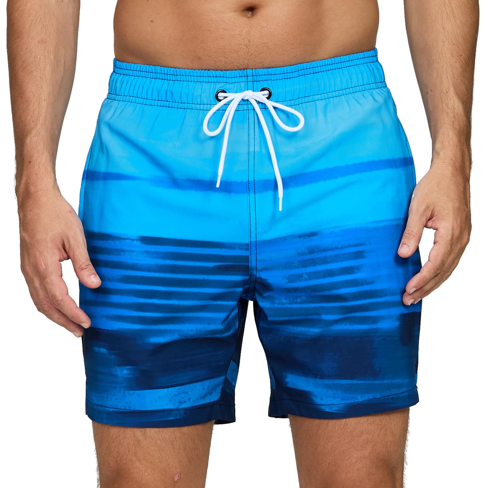 Vorvowry Costume Uomo Mare Calzoncini Asciugatura Rapida Costumi da Bagno Impermeabile Boxer con Tasca Estivi Pantaloncini Uomo Colore Sfumatore per Nuoto Corsa Fitness