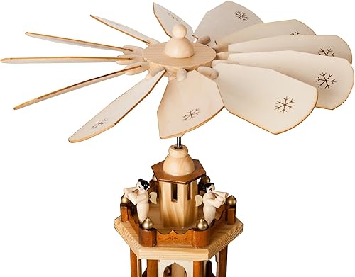 Miniatura 2 de Decoración navideña, de Brubaker, carrusel piramidal de varios niveles, 6 portavelas y figuras pintadas a mano, hecho en Alemania