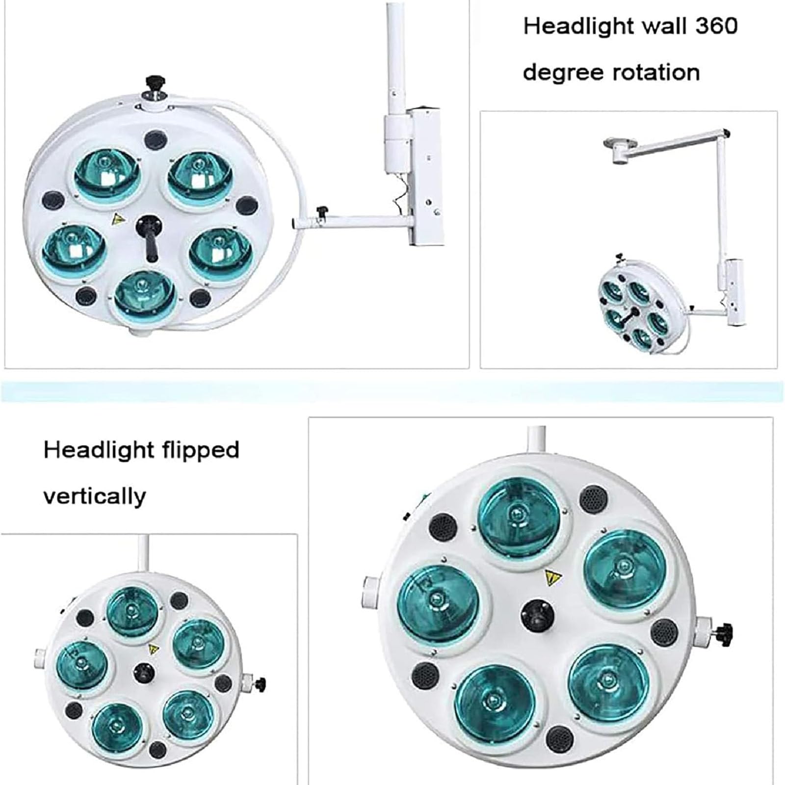 Lámpara de Techo de 25 W para quirófano,Lámpara de Examen Médico, sin Sombras, luz fría y Temperatura de Color Ajustable. Ideal para cirugía estética y plástica, clínicas dentales, ENT