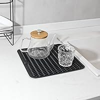 Vista 4 de Alfombrilla de silicona para secado de platos para múltiples usos, fácil de limpiar, ecológica, resistente al calor, alfombrilla de silicona