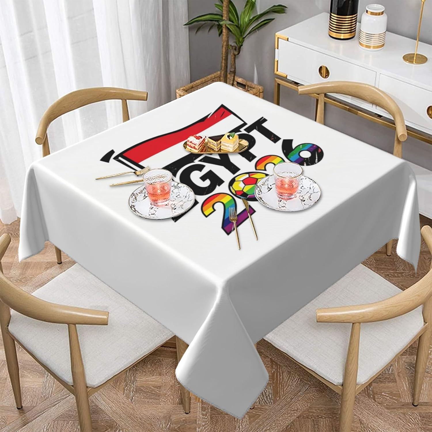 Egypt Graphic Football Party Tablecloth, Soccer Cup 2026 Match Table Cover Soccer Fans Table Cloths,Egypt Flag TableCover