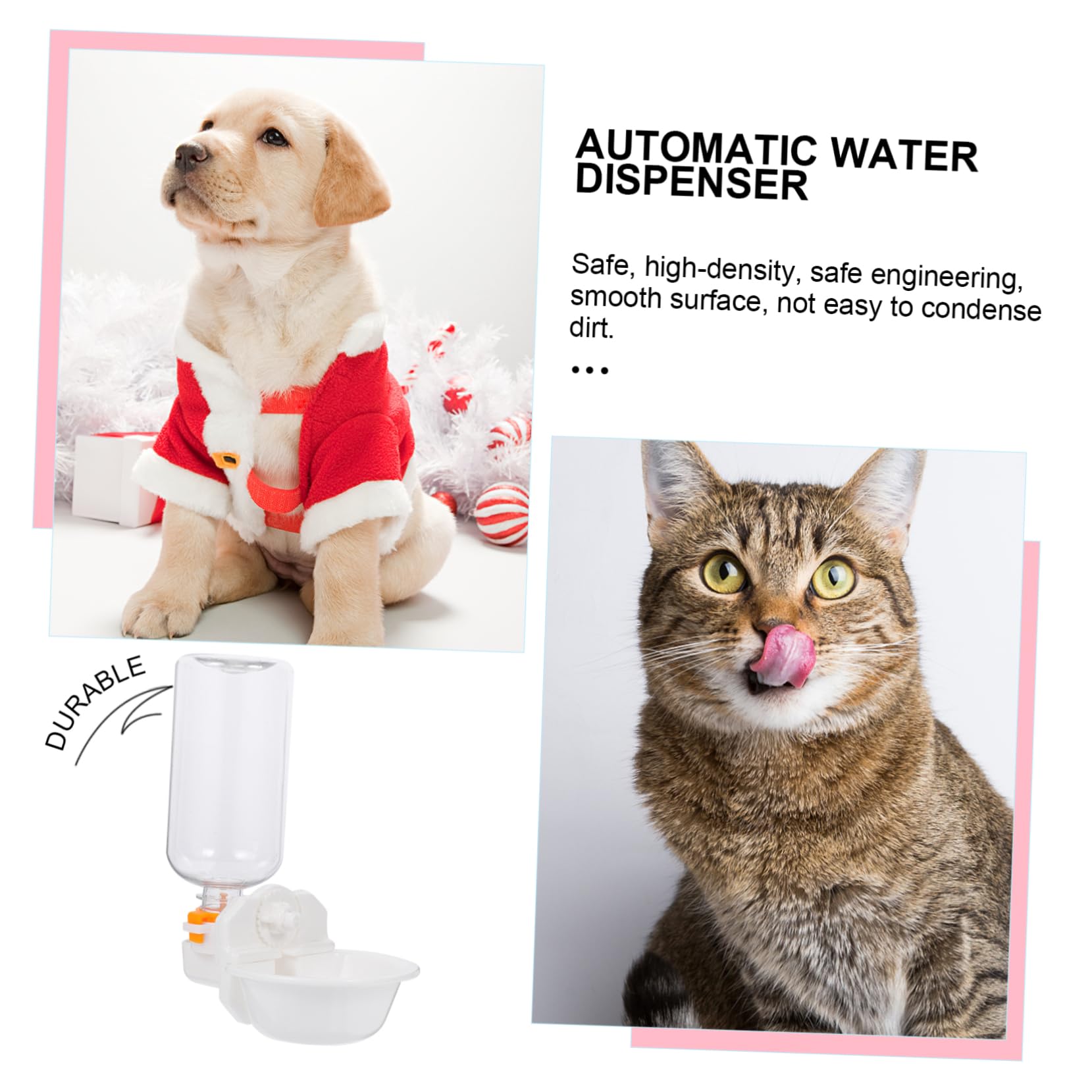 BUGUUYO Dog Cage Water Dispenser Automatic Pet Feeder Heavy Duty Pet Supplies Leakproof Easy to Use