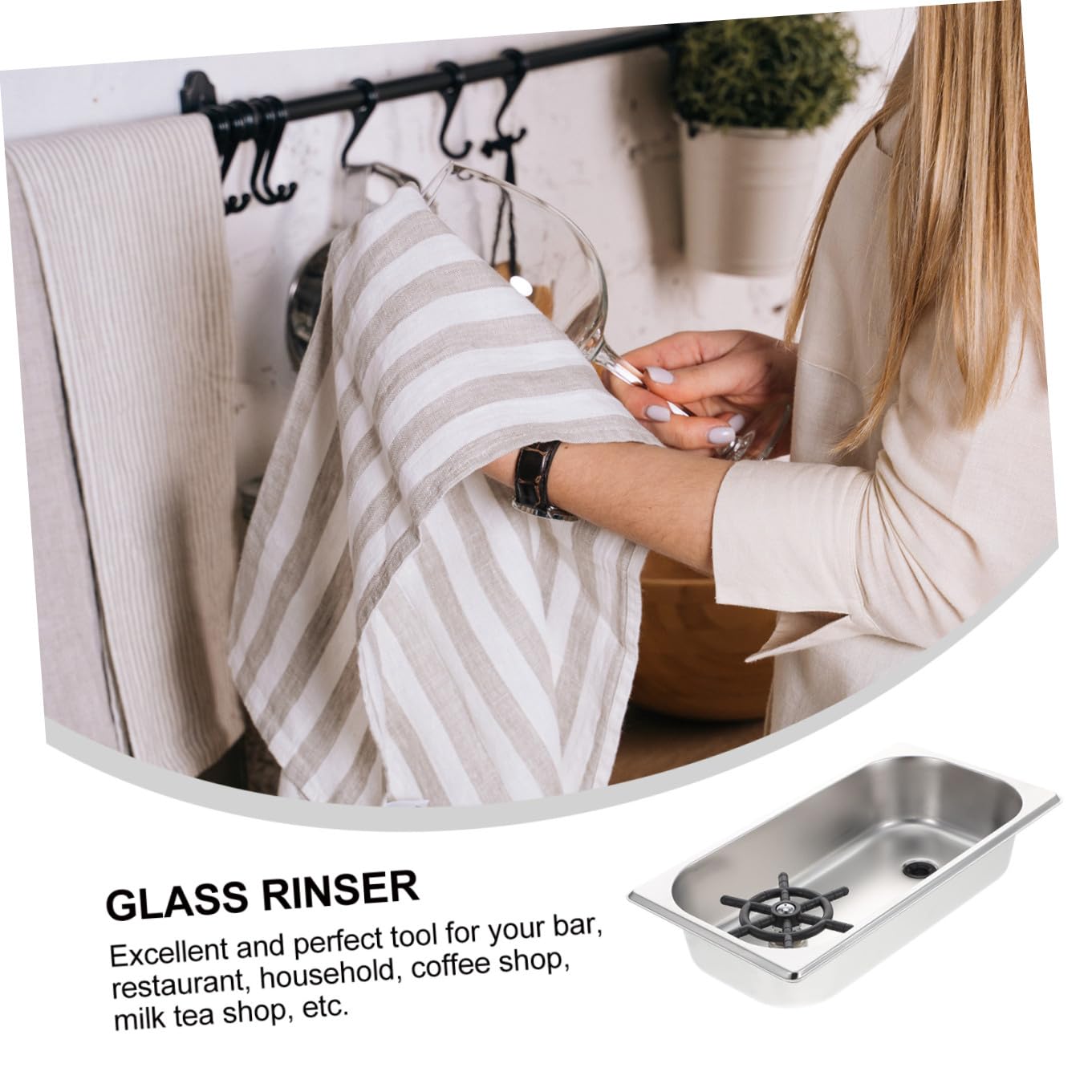 Edelstahl Glasspüler Becherreiniger Hochdruck Spülmaschine für Bar Küchenspüle Medium mit Schlauch