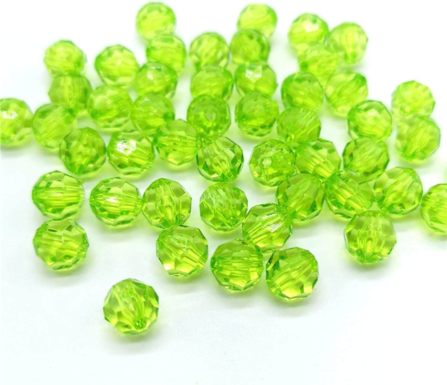 200PCS 8mm Rondelle Crystal Beads for Jewelry Making, Green Faceted Round Glass Beads for Bracelet Making, Spacer Bead for Jewelry, Glass Crystal Stones for DIY Crafts Projects - Image 3
