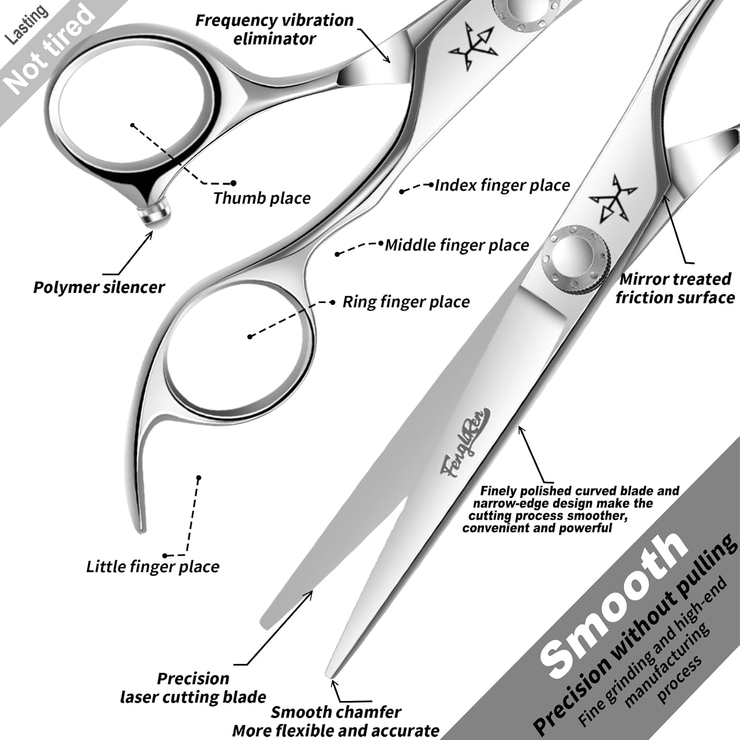 High-end Professional Extremely Very Sharp Barber Hair Cutting Scissors Hairdresser Shears For Hair 6 Inches Haircut Scissor Made Of Stainless Steel Alloy For Hairdressing Salon and Home Use