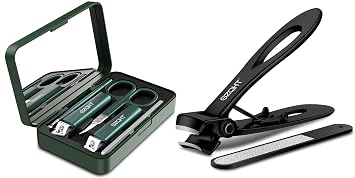 Ultra Wide Jaw Opening Nail Clippers,5pcs Nail Clippers Set,Toenail Clippers for Thick Nails,Manicure Set