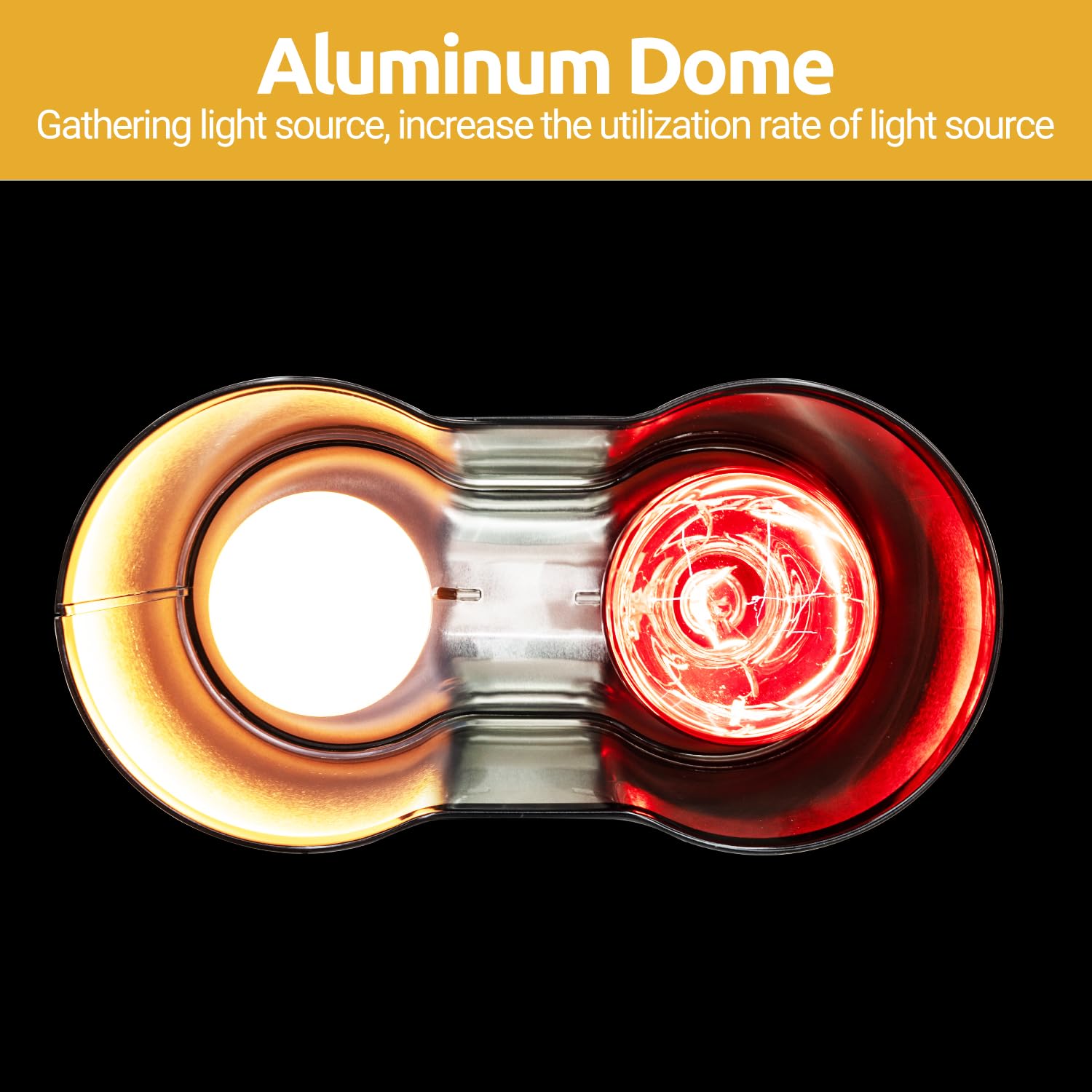 REPTI ZOO Dual Reptile Light Fixture, Max 150W Dual Dome Heat Lamp Fixture with Independent Switches Reptile Tank Accessories UVB Light Fixture (Bulb Not Included) - image 3