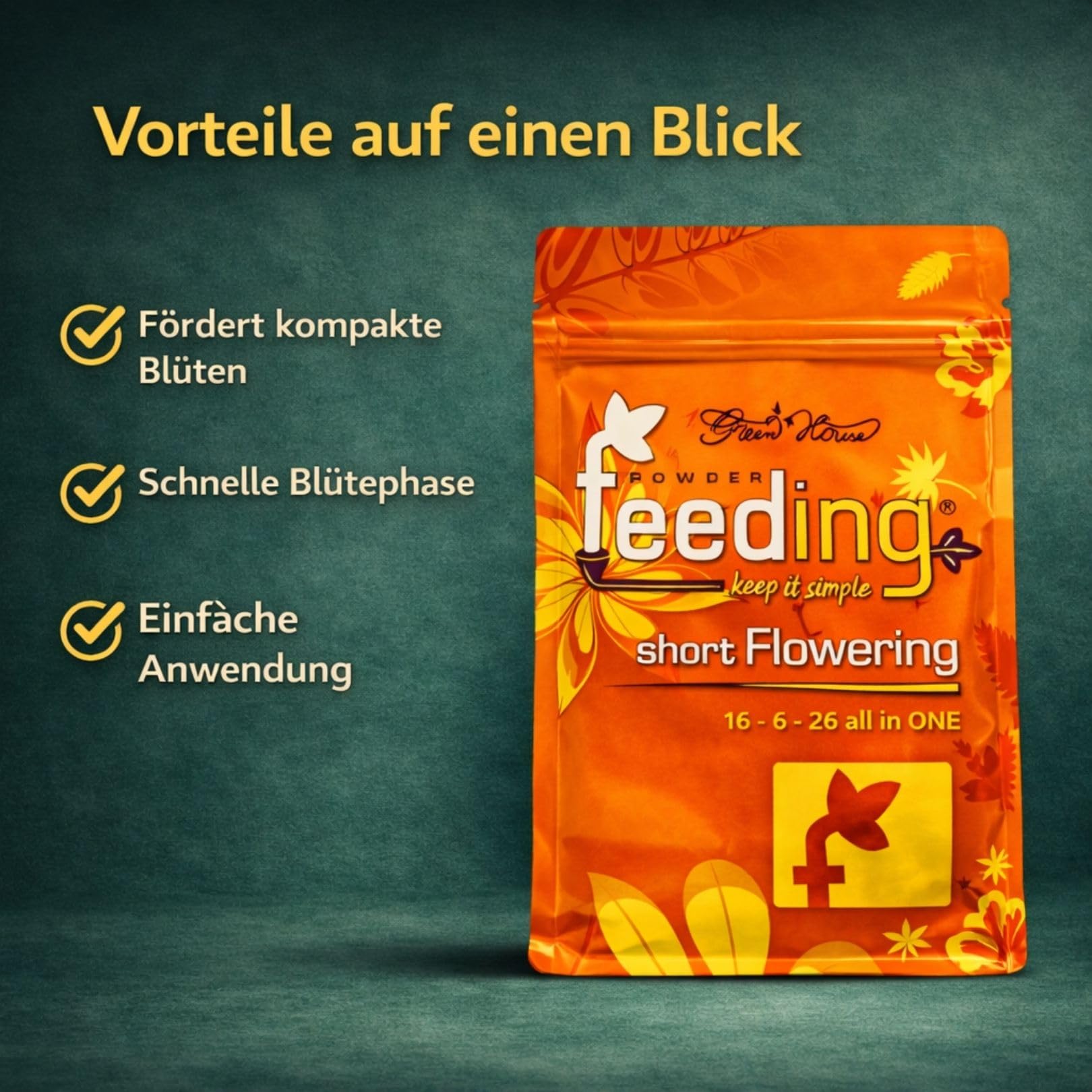 Weedness Green House Feeding Short Flowering 2,5 Kg - NPK Dünger Grow Anbau Indoor Erde Flüssigdünger Organischer Bio