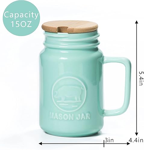 Miniatura 4 de County Fair - Juego de 2 tazas de cerámica con diseño de animales elegantes (con tapa y asa)