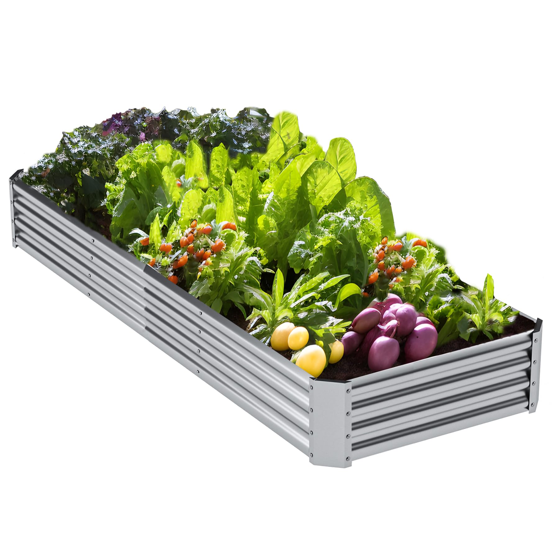 12x4x1ft Galvanized Metal Raised Garden Bed Outdoor,Large Planter Raised Beds for Gardening,Raised Planter Box for Vegetables Flowers Fruits Herbs