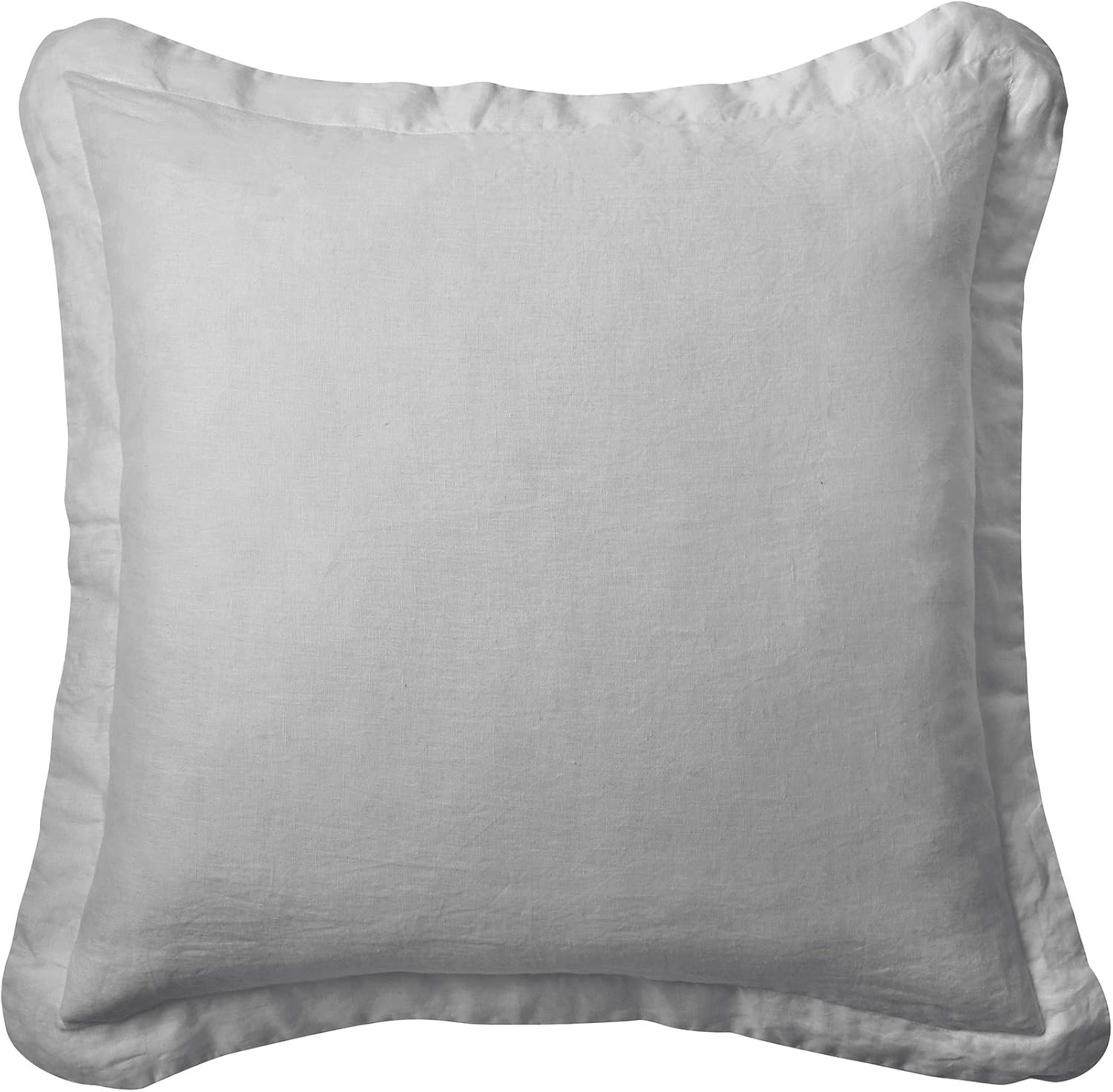 Levtex Home - 100% French Flax Linen - Euro Sham - French Flax Washed Linen - Lt. Grey - Sham Size (26x26in.), No Insert
