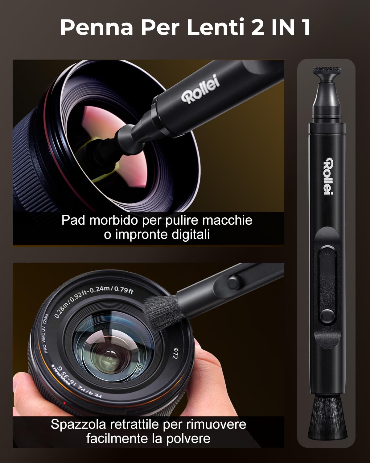 Kit Pulizia Macchina Fotografica Travel, Rollei 7 in 1 Kit Pulizia Camera Fotografica con Lenspen/Air Blower/Liquido Pulizia/Panni per la Pulizia, Kit Pulizia Fotocamera per Nikon Sony Canon