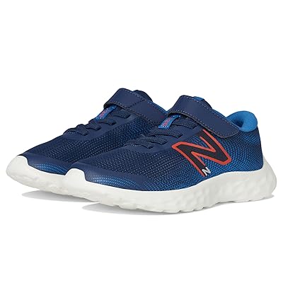 New Balance Kids 520v8 Bungee Lace (Little Kid) Kids Shoes NB Navy/Neo Flame