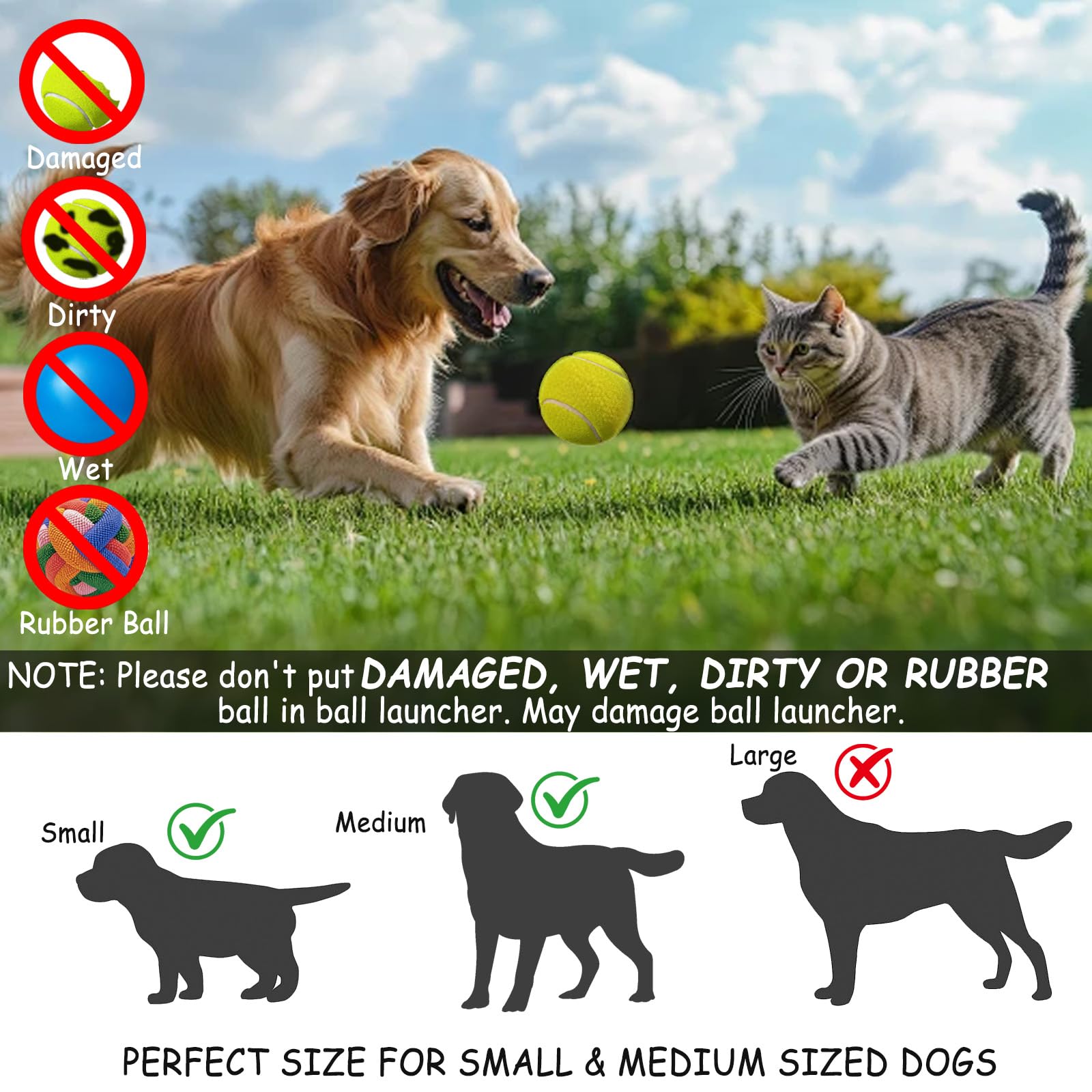 Lanzador de bolas para perros automático, lanza bola para perros con 6 bolas, distancia ajustable 3-9m, lanzador de bolas automático interactivo para perros, juguete de entrenamiento interior al aire