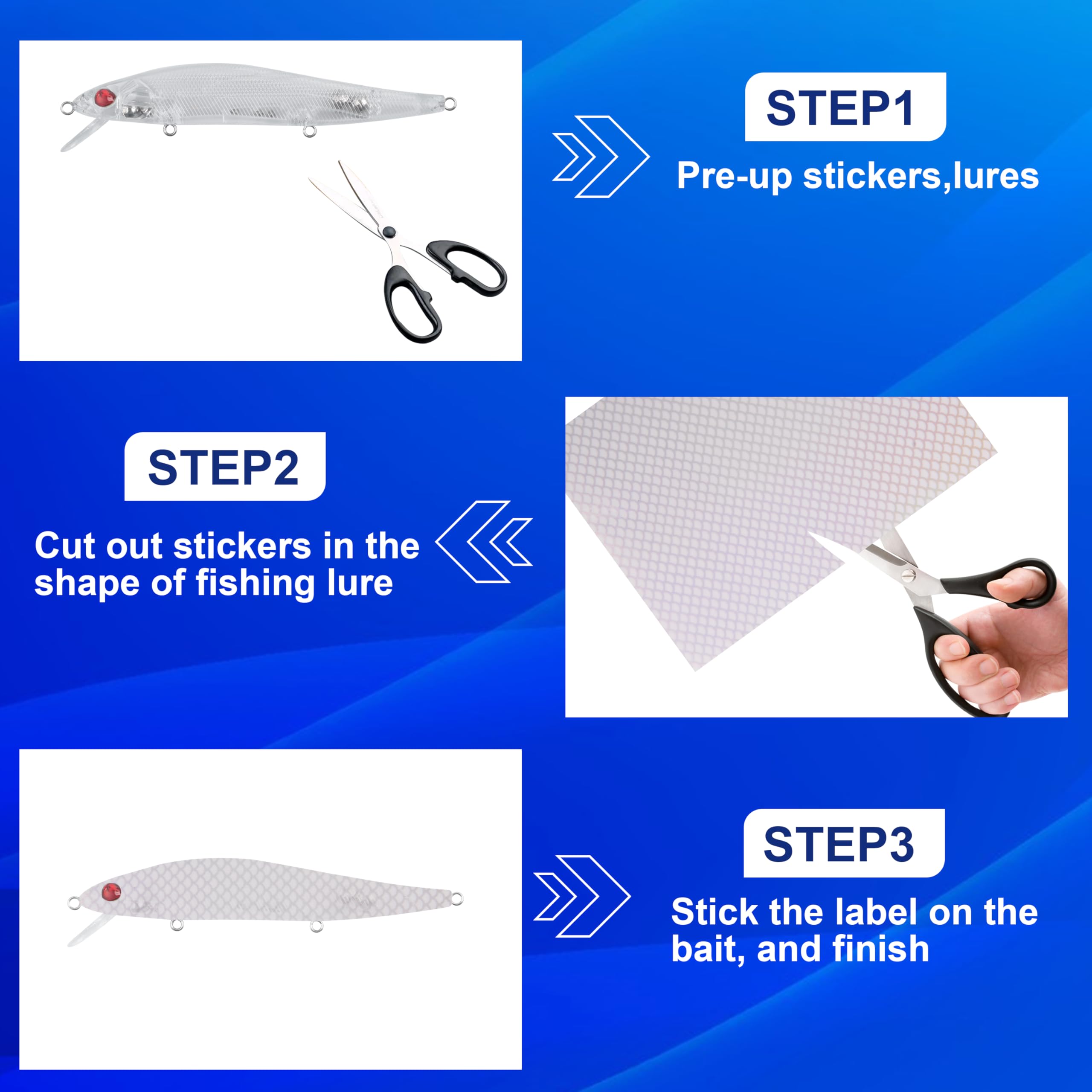 Fishing Lures Tape Reflective Fish Scales Sticker Holographic Adhesive Film Flash Lure Tape for Fishing Lure Making DIY Crafts Tool : Sports & Outdoors