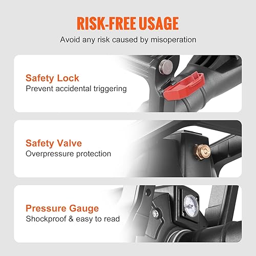 Miniatura 6 de VEVOR Asiento de neumáticos, 2.4 galones9 L, herramienta portátil de inflado de neumáticos de mano de 150 PSI, presión de funcionamiento de 87-116