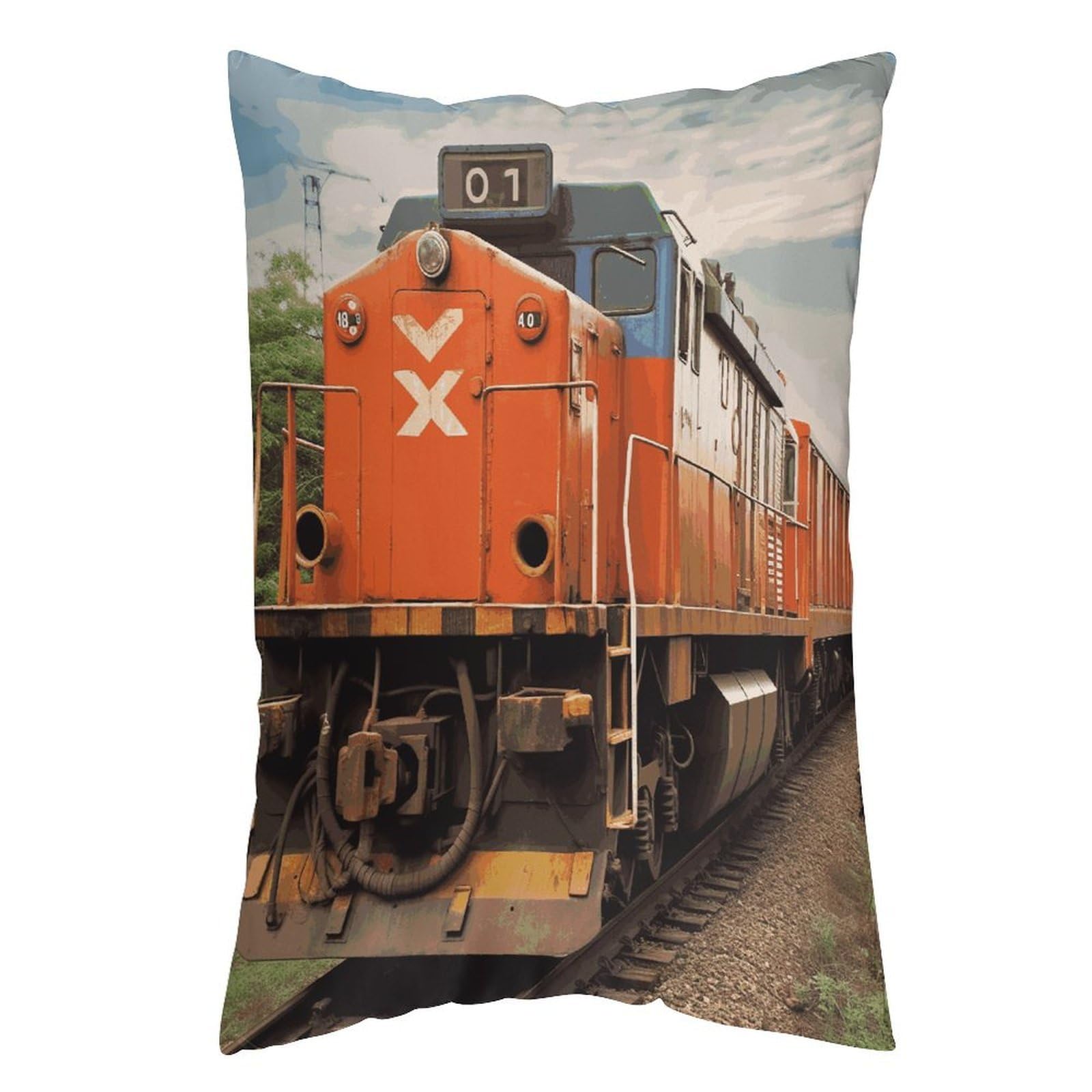 LDGSUPH Train Pillow Cases Soft Pillowcase with Invisible Zipper Wrinkle Resistant Pillow Covers Breathable Removable Pillow Protector for Bed Sofa Car 12 "x20