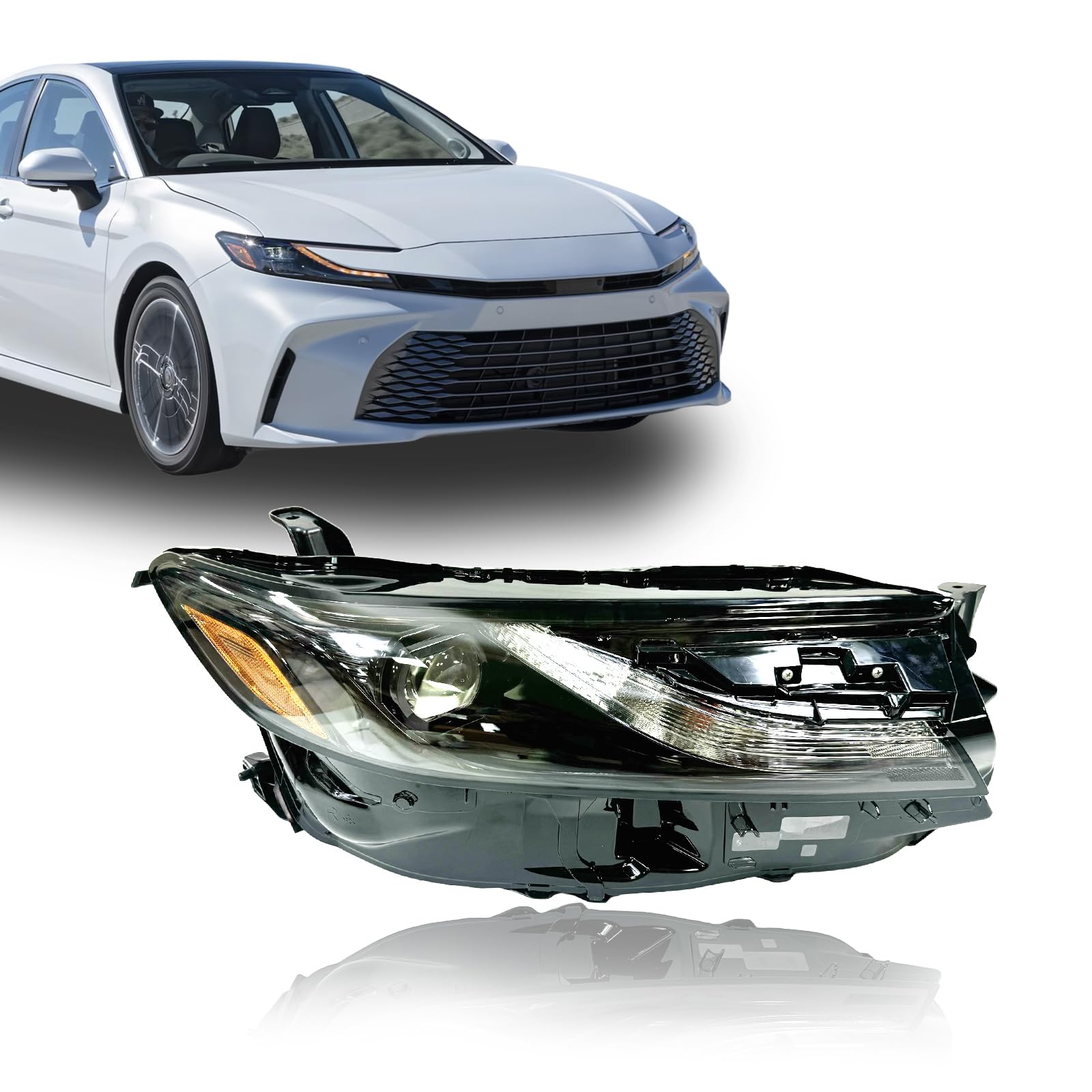 Headlight Assembly Fit For 2025 Toyota Camry LE/SE W/DRL Projector Set Left Drive Side
