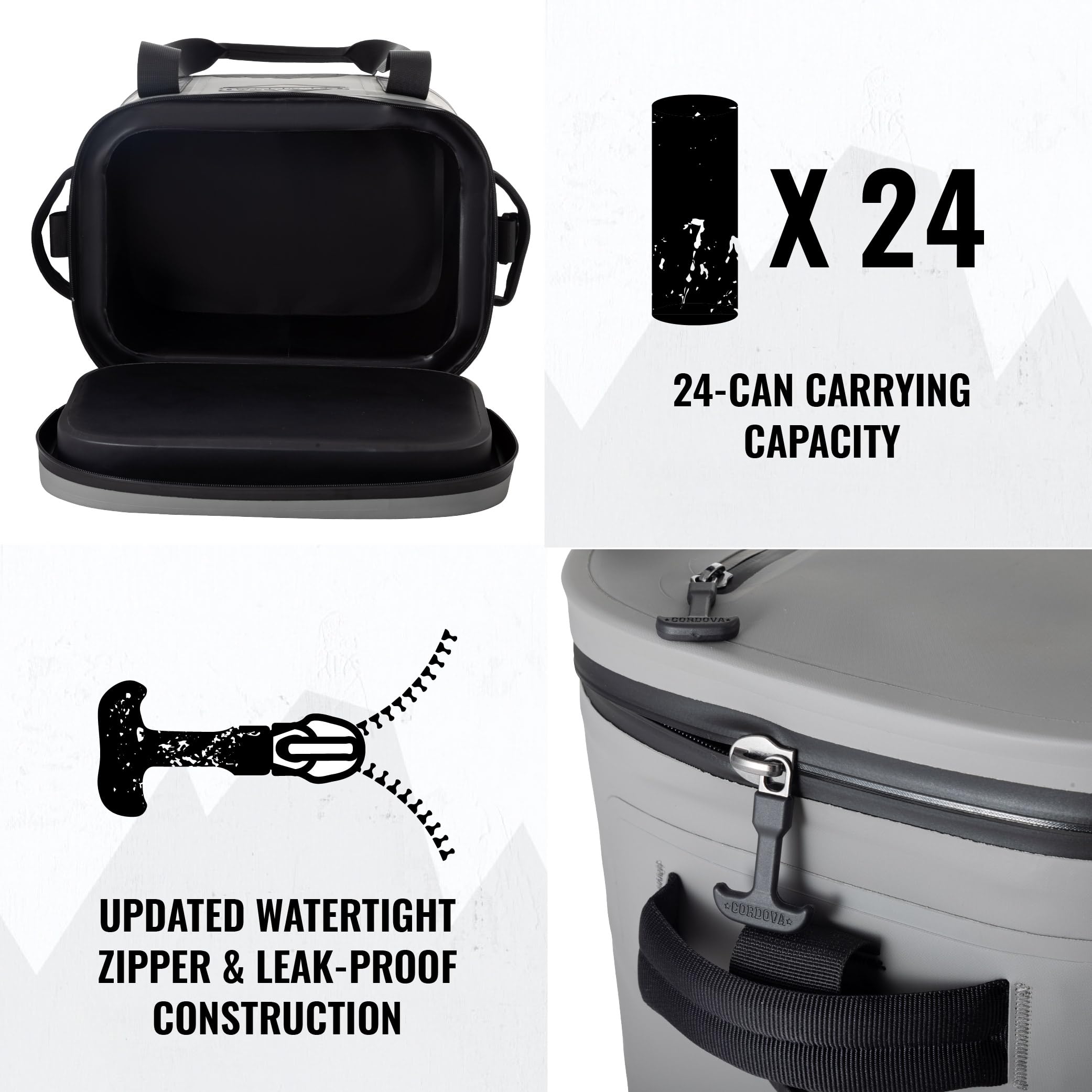 Cordova Outdoors Zaino da giorno per il campo con dispositivo di raffreddamento morbido, isolato, portatile, ermetico, protezione UV, Scree, 24 lattine