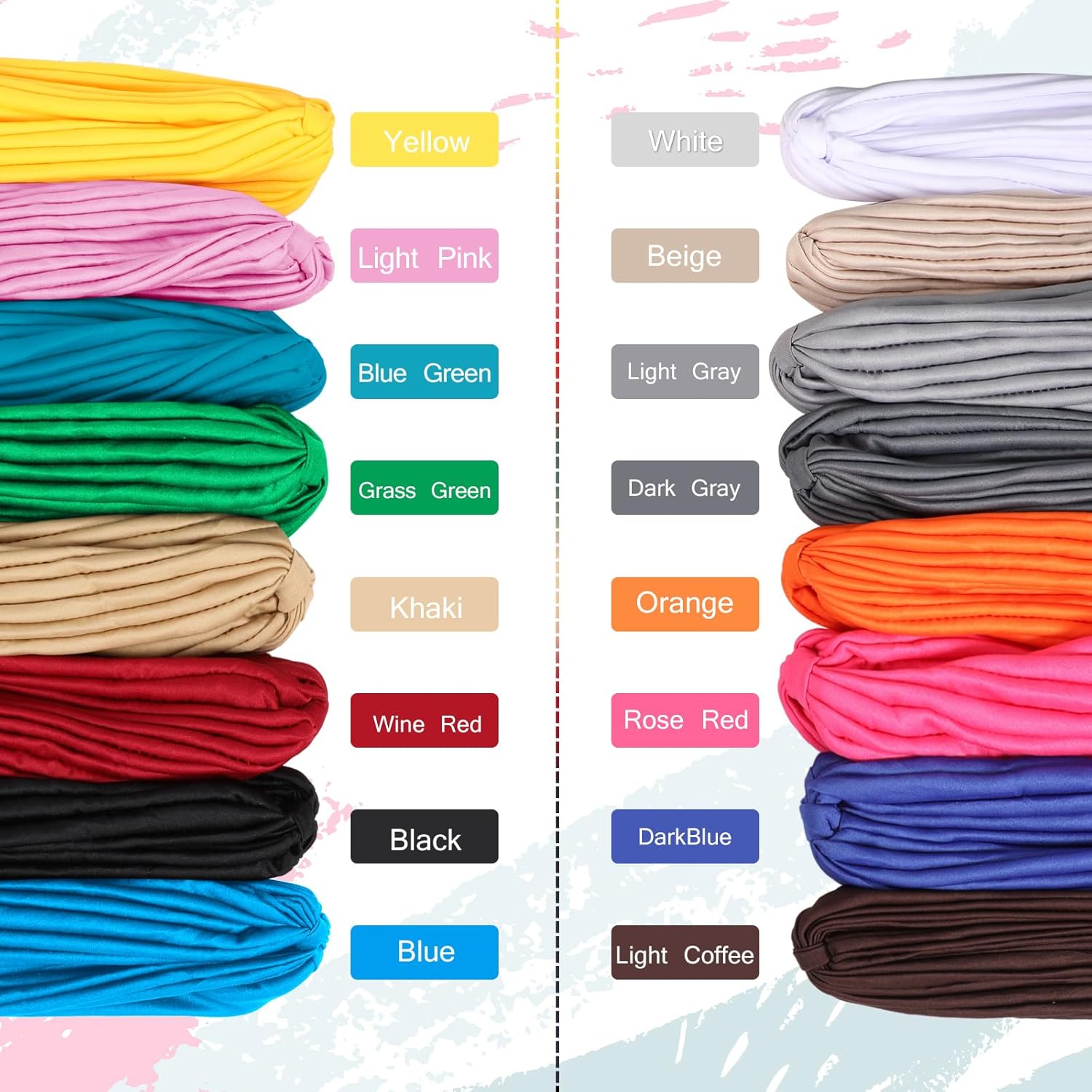 SATINIOR 16 Pieces Stretch Turbans Chemo Head Wraps Polyester Head Beanie Cover para Mujer Turbantes for Women - Image 2