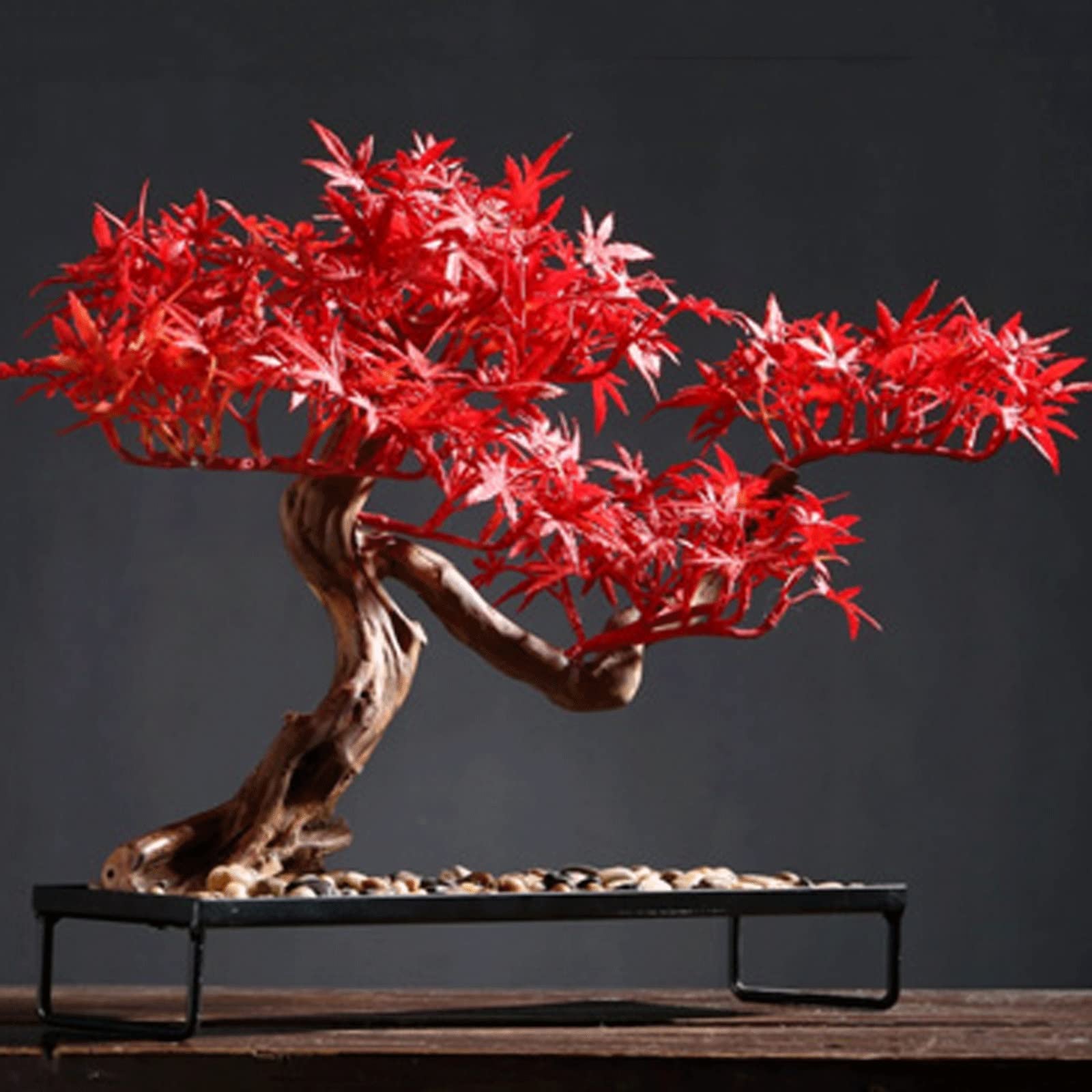 Amazon.de: Kunstbonsai Knstlicher Roter Ahorn Bonsai Baum Knstliche Bonsai -Baum Geflschte Pflanzen for Home Office Wandbuch Regal-Dekor Geflschte  Pflanze Dekoration