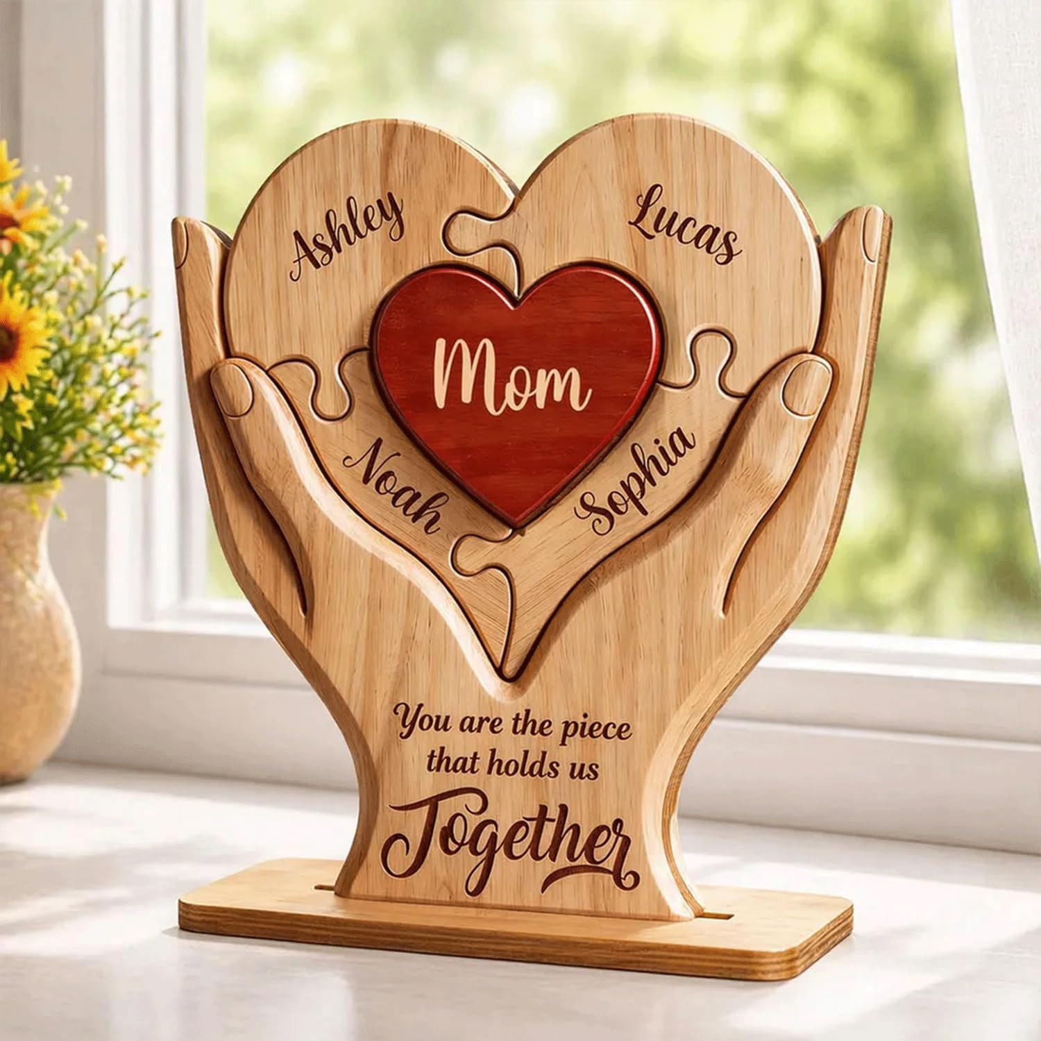 Amazon.com: Personalized Mothers Day Wooden Plaque Puzzle, Custom