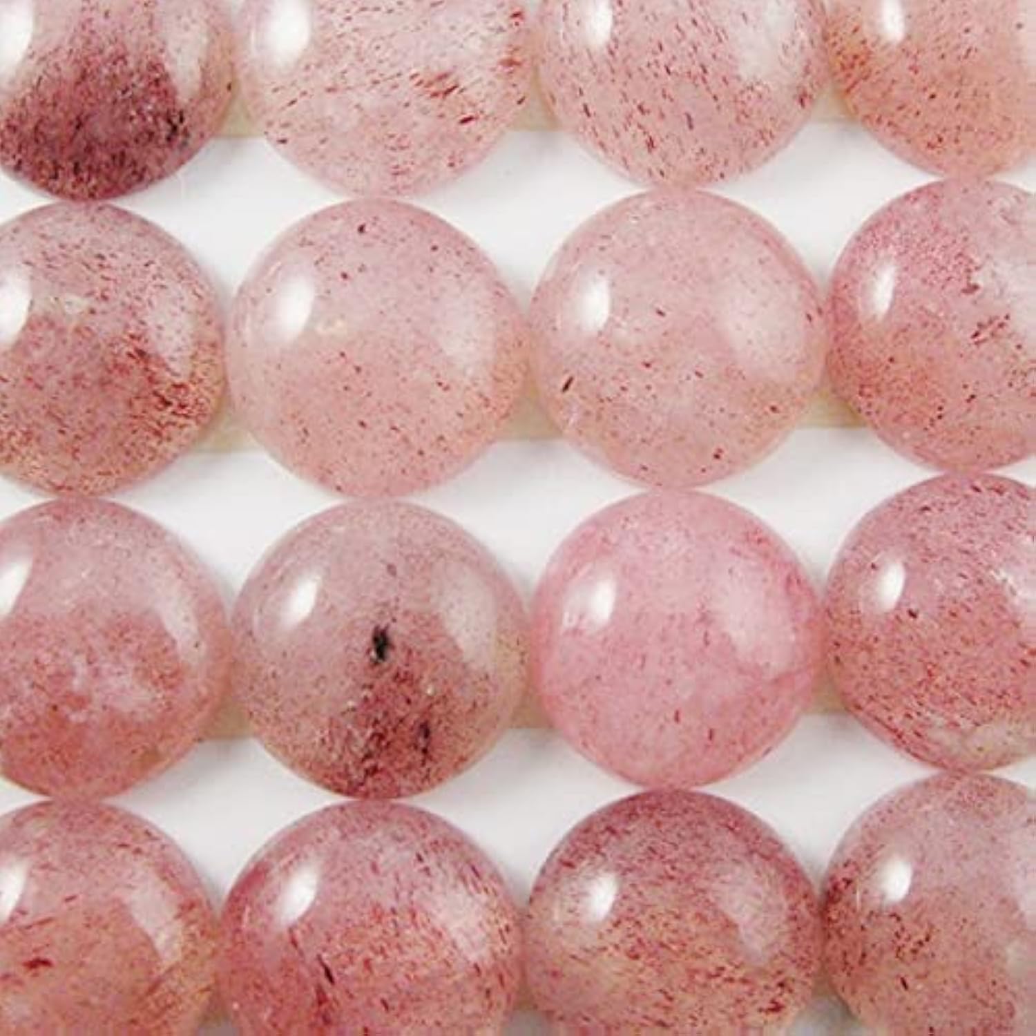 Pierre de soleil rouge cabochon rond 18mm LKBEADS gemme naturelle pour création de bijoux DIY 3pcs