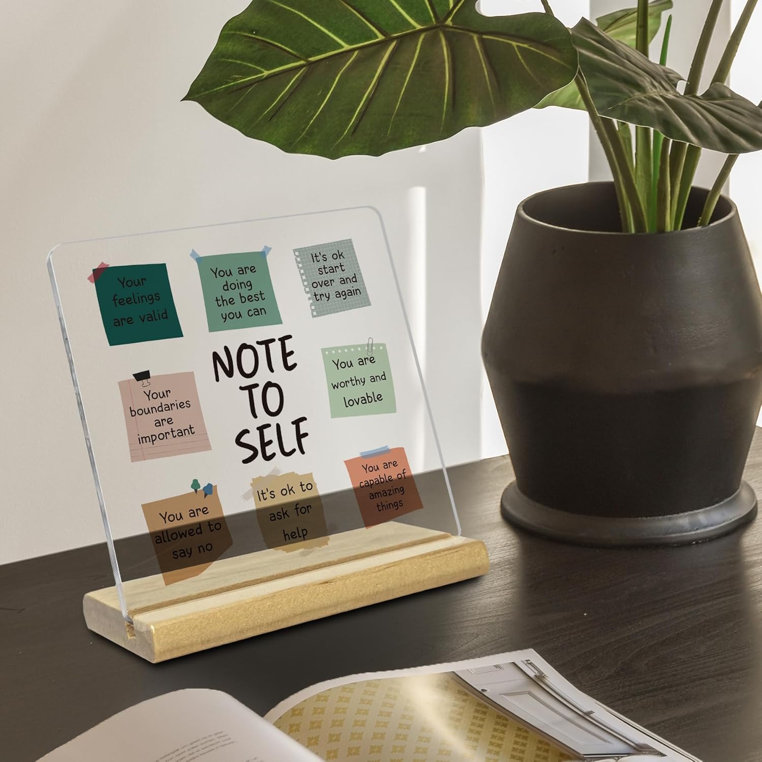 Transform Your Space with the Note to Self Acrylic Decor Sign: A Must-Have for Mental Health and Counseling!
