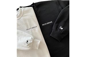 Sudadera a juego para pareja con fecha en números romanos bordada a...