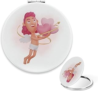 Compact Mirror for Purse, 3D Cupid Heart Smal...