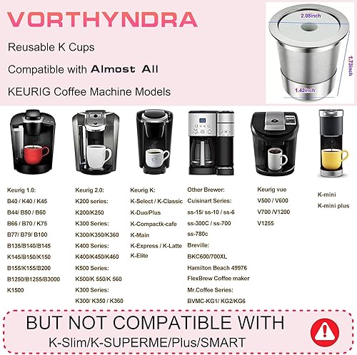 Miniatura 4 de K Cup - Kit de embudo y cápsulas de café reutilizables, de acero inoxidable, reutilizables, compatibles con máquinas de café K 1.0 y 2.0, cafeteras