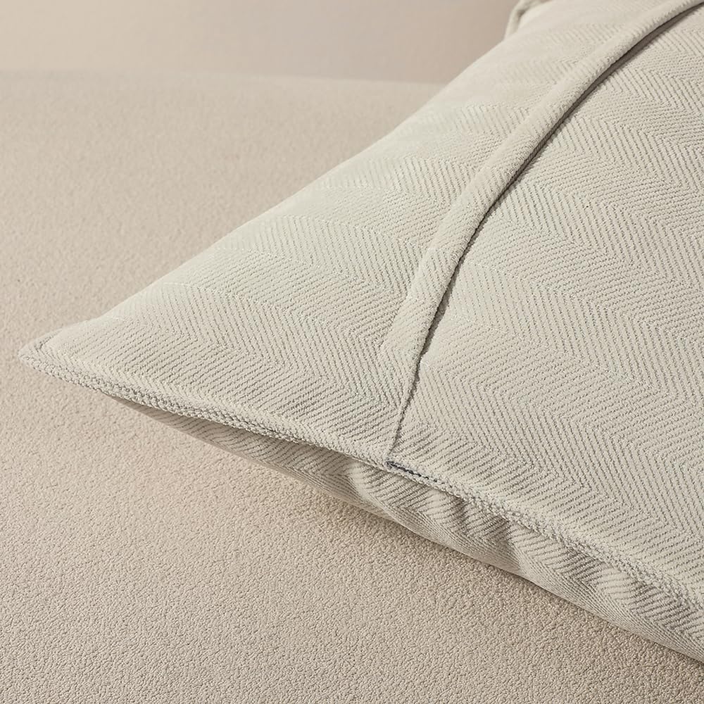 Throw Pillow Covers 18x18inch Soft Chenille Couch Pillows Case Pack of 2 Farmhouse Decorative Luxury Cushion Pillow Covers Pearl White Pillowcase for Home Sofa Bedroom Decor