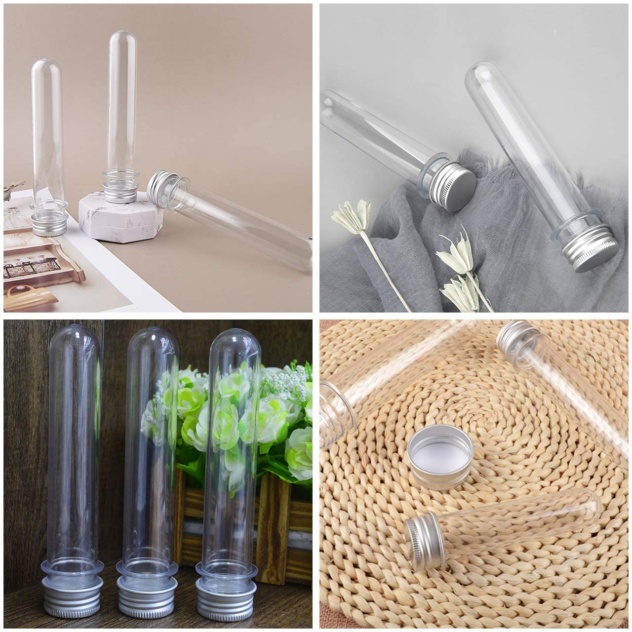 Amazon.co.jp: 試験管 プラスチック 容器 アルミキャップ ふた付き