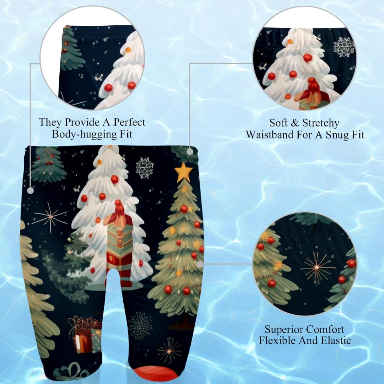 Christmas Trees Men's Swimsuit Jammer Quick Dry Swim Jammer Racing & Training Swimsuit
