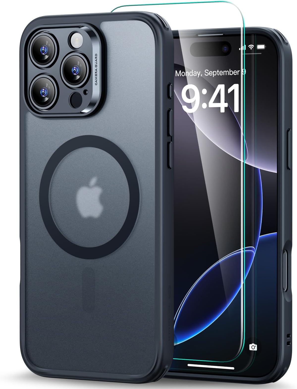 【Military MIL Standard & Magsafe Compatible】ESR iPhone 16 Pro Max Case (4 in 1) Set, iPhone 16 Pro Max Case, Translucent Matte Case with Screen Protector Film, MagSafe Compatible, Military Protection