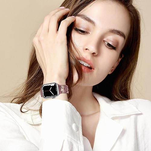 Miniatura 5 de Paquete de 4 correas de silicona grabadas compatibles con Apple Watch de 1.575 pulgadas, 1.496 pulgadas, 1.614 pulgadas, 1.654 pulgadas, 1.732