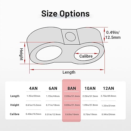 Miniatura 32 de EVIL ENERGY Abrazadera separadora de manguera 4AN, abrazadera de montaje de línea de combustible AN4, aluminio negro, 10