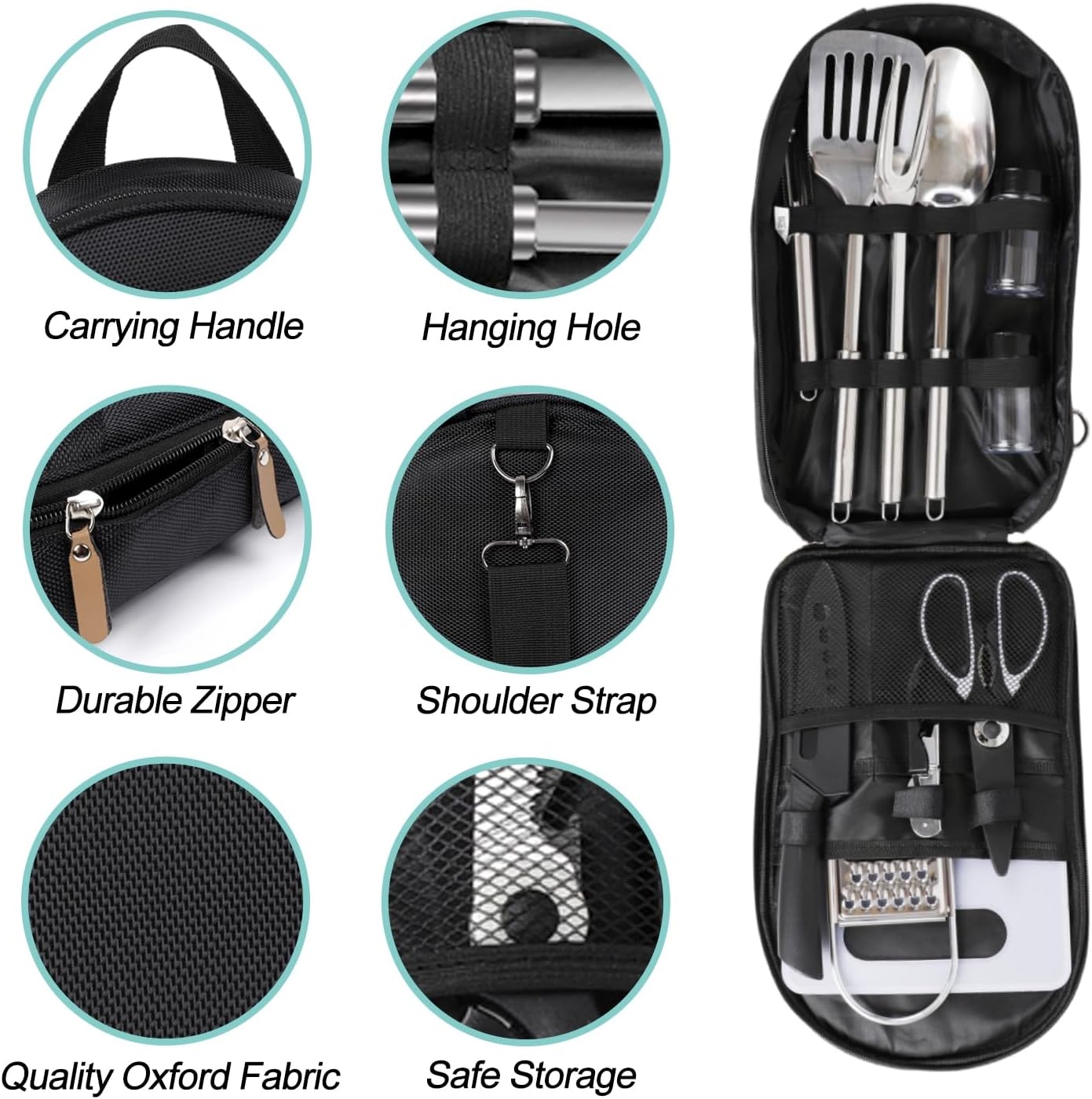 12-Piece Camping Kitchen Utensil Set for Outdoor Cooking & BBQs