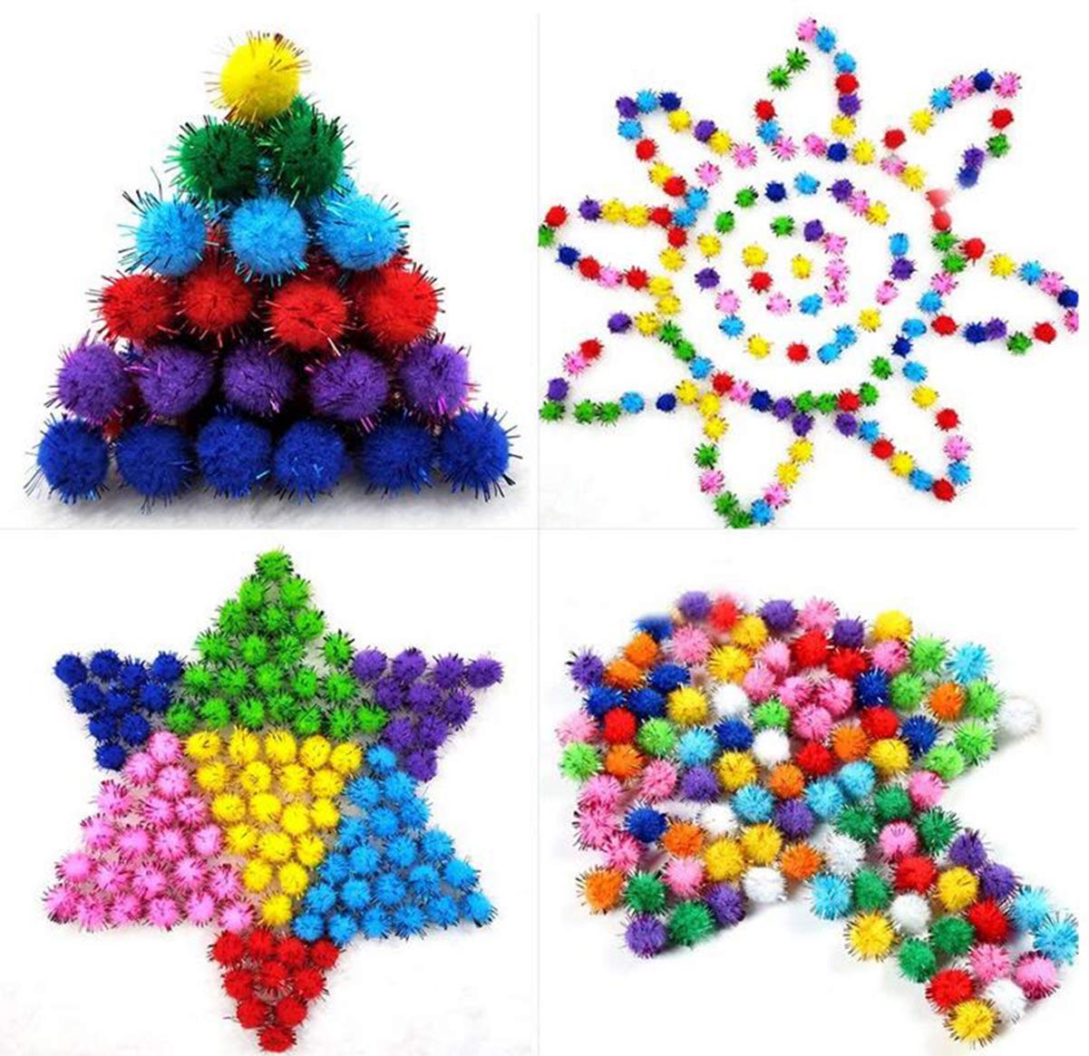 2000 Pompons Paillettes Liuer 10mm - Multicolores Pour Loisirs Créatifs Et Bricolage