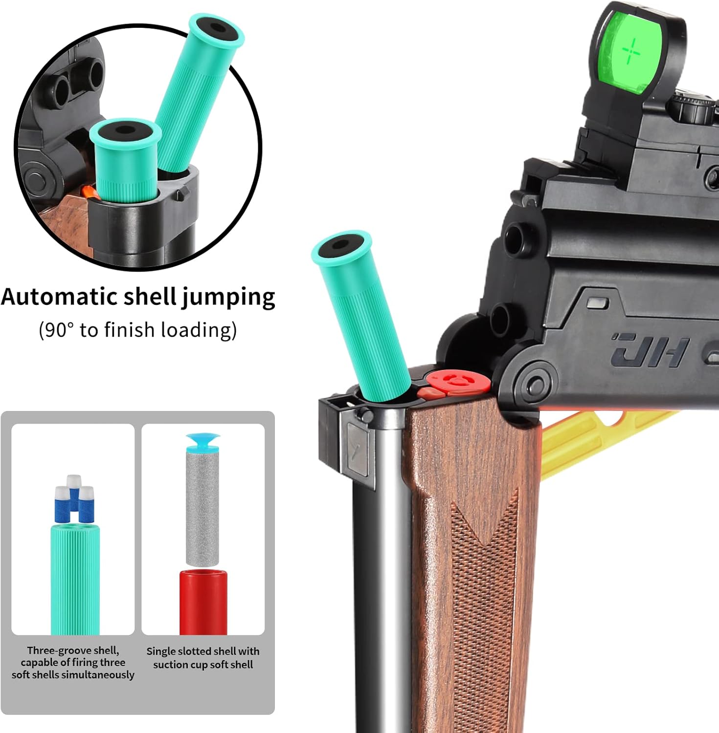 Toy Gun Rifle Long Double Barrel Shotgun Toys(37-inch), Foam Blasters Toy Gun Shell Ejection Toy with Scope, Toy Guns for Ages 6 7 8-14+ Boys - Image 2